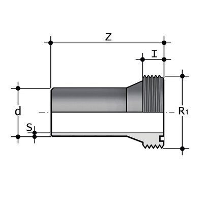 F/BMM-L PN10 SDR 11 - S5 - Anschlussstutzen