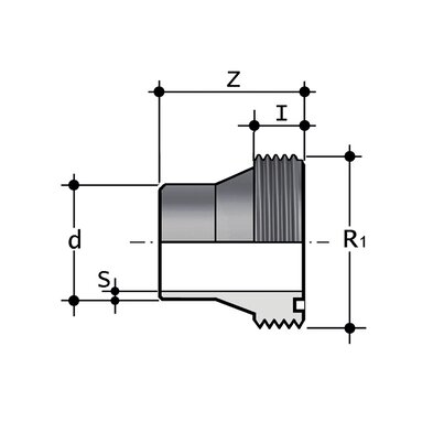 F/BBM-C PN10 SDR 11 - S5 - Anschlussstutzen