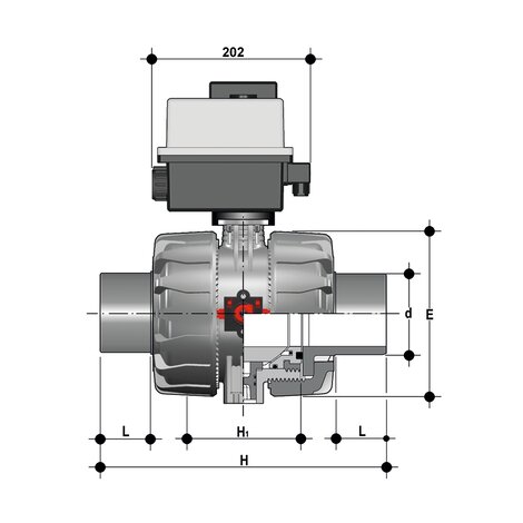 VKDBF/CE 90-240 V AC - Vanne à boisseau sphérique à commande électrique DN 65:100