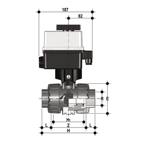 VKRFM/CE 90-240 V AC 4-20 mA - vanne de régulation à bille DN 10:50