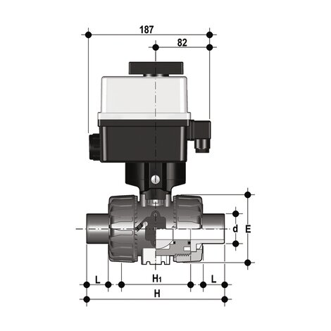 VKRDM/CE 24 V AC/DC 4-20 mA - vanne de régulation à sphère DN 10:50