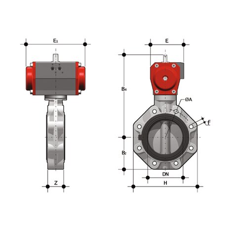 FKOC/CP DA LUG ANSI - Pneumatically actuated butterfly valve DN 80:200