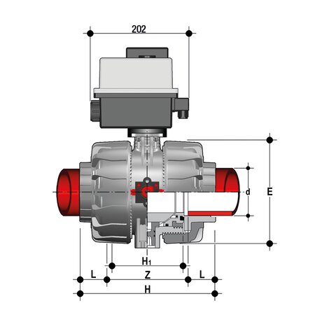 VKDIF/CE 90-240 V AC - Vanne à boisseau sphérique à commande électrique DN 65:100