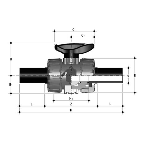 VKDBEM - Vanne à bille à 2 voies DUAL BLOCK® DN 10:50