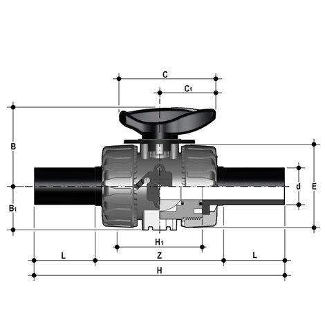 VKRBEV - Vanne de régulation à boisseau sphérique DUAL BLOCK® DN 10:50