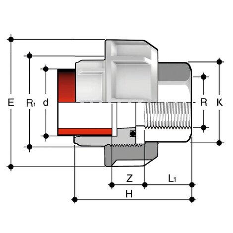 BIFXF - Adaptor union