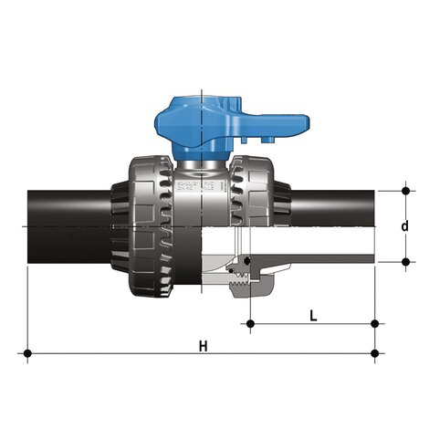 VEEBEV - Vanne à boisseau sphérique à deux voies Easyfit DN 10:50