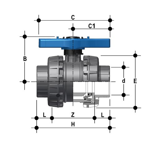 VEELV - Easyfit 2-Way Ball Valve DN 65:100