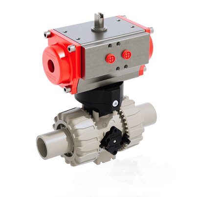 VKDBM/CP NC - Pneumatically actuated DUAL BLOCK® 2-way ball valve DN 10:50