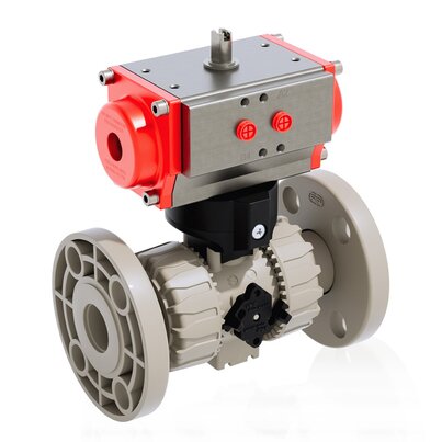 VKDOM/CP DA - Pneumatisch betätigter DUAL BLOCK® Kugelhahn DN 10:50