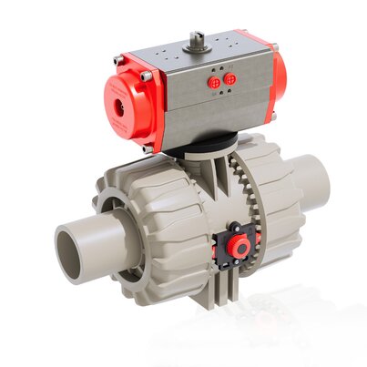 VKDBM/CP NC - DUAL BLOCK® 2-Weg-Kugelhahn pneumatisch betätigt DN 65:100