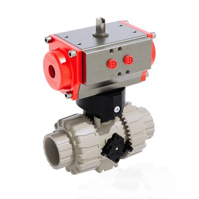 VKDFM/CP DA - Pneumatically actuated DUAL BLOCK® 2-way ball valve DN 10:50