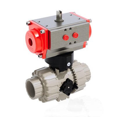 VKDFM/CP NO - Pneumatically actuated DUAL BLOCK® 2-way ball valve DN 10:50