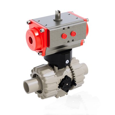 VKDDM/CP NC - Pneumatically actuated DUAL BLOCK® 2-way ball valve DN 10:50