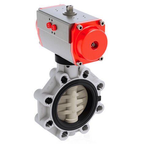 FKOM/CP NC - Pneumatically actuated butterfly valve DN 80:200