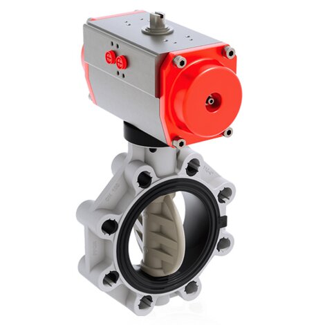 FKOM/CP NO - Pneumatically actuated butterfly valve DN 80:200