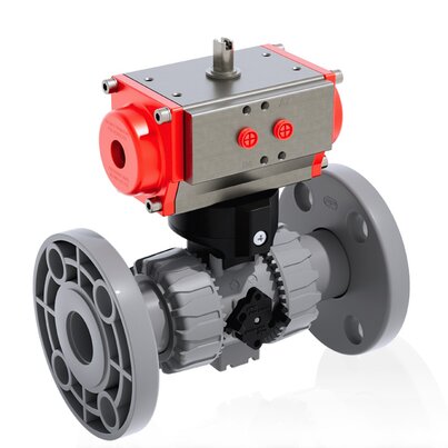 VKDOAC/CP NO - Pneumatically actuated DUAL BLOCK® 2-way ball valve DN 10:50