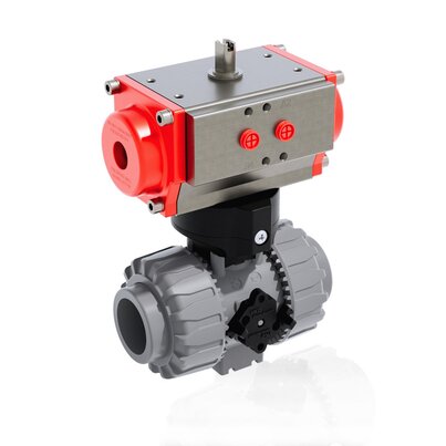 VKDAC/CP NC - Pneumatically actuated DUAL BLOCK® 2-way ball valve DN 10:50