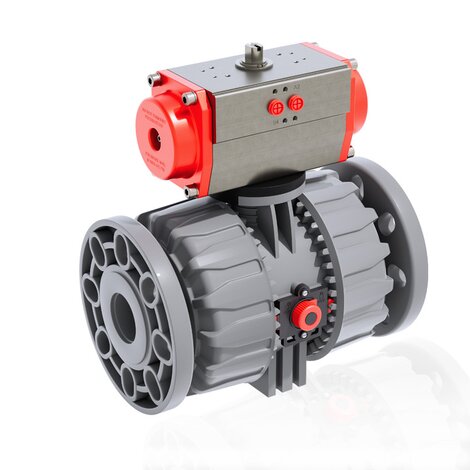VKDOC - VKDOAC /CP NO - Pneumatically actuated ball valve DN 65:100