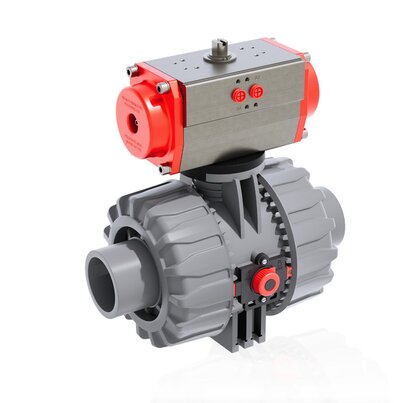 VKDDC/CP NO - DUAL BLOCK® 2-Weg-Kugelhahn pneumatisch betätigt DN 65:100