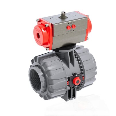 VKDNC/CP NC - Vanne à boisseau sphérique DUAL BLOCK® 2 voies à commande pneumatique DN 65:100