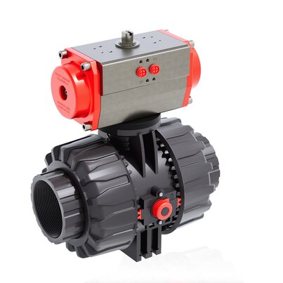 VKDGV/CP NC - Vanne à boisseau sphérique DUAL BLOCK® à 2 voies à commande pneumatique DN 65:100