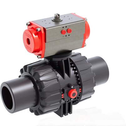 VKDJV/CP DA - DUAL BLOCK® Vanne à boisseau sphérique à 2 voies à commande pneumatique DN 65:100