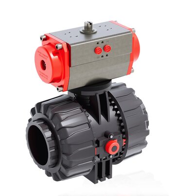 VKDIV/CP DA - DUAL BLOCK® Vanne à bille à 2 voies à commande pneumatique DN 65:100