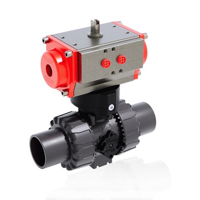 VKDJV/CP NC - DUAL BLOCK® Vanne à bille à 2 voies à commande pneumatique DN 10:50