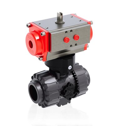 VKDAV/CP NC - Pneumatically actuated DUAL BLOCK® 2-way ball valve DN 10:50