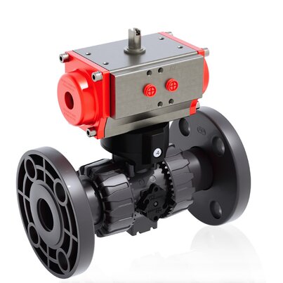 VKDOAV/CP DA - Pneumatically actuated DUAL BLOCK® 2-way ball valve DN 10:50