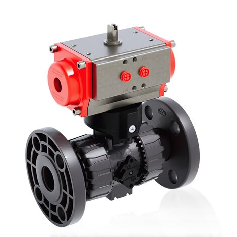 VKDOV/CP NO - VANNE À BOISSEAU SPHÉRIQUE 2 VOIES DUAL BLOCK® ACTIONNÉE PNEUMATIQUEMENT DN 10:50