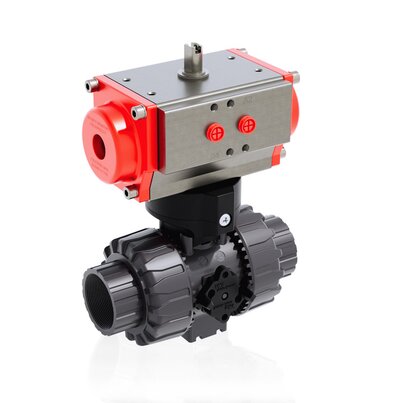 VKDFV/CP NO - Pneumatically actuated DUAL BLOCK® 2-way ball valve DN 10:50