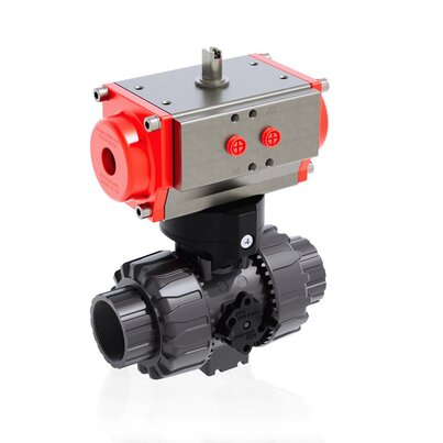 VKDFV/CP DA - Pneumatically actuated DUAL BLOCK® 2-way ball valve DN 10:50