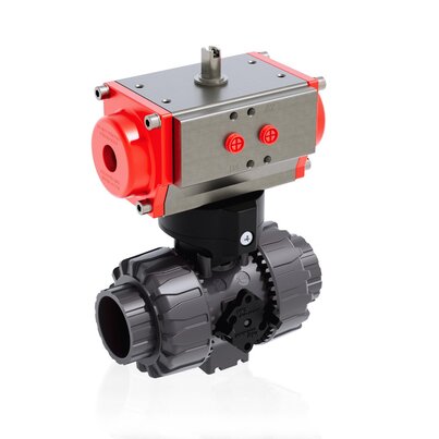 VKDIV/CP DA - Vanne à boisseau sphérique DUAL BLOCK® à actionnement pneumatique DN 10:50