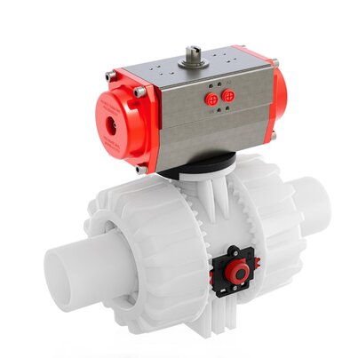 VKDBF/CP DA - Pneumatically actuated DUAL BLOCK® 2-way ball valve DN 65:100