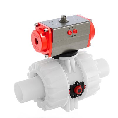 VKDBF/CP NO - Pneumatically actuated DUAL BLOCK® 2-way ball valve DN 65:100