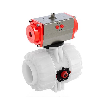 VKDIF/CP NC - Vanne à boisseau sphérique DUAL BLOCK® à 2 voies actionnée pneumatiquement DN 65:100