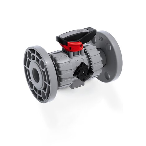 Render della valvola a sfera a due vie DUAL BLOCK® VKDOC - DN 10:50 in PVC-C