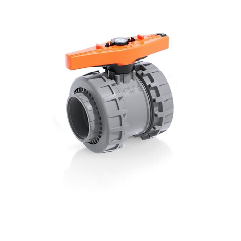 Render della valvola a sfera a 2 vie Easyfit VXEFC - DN 65:100 in PVC-C