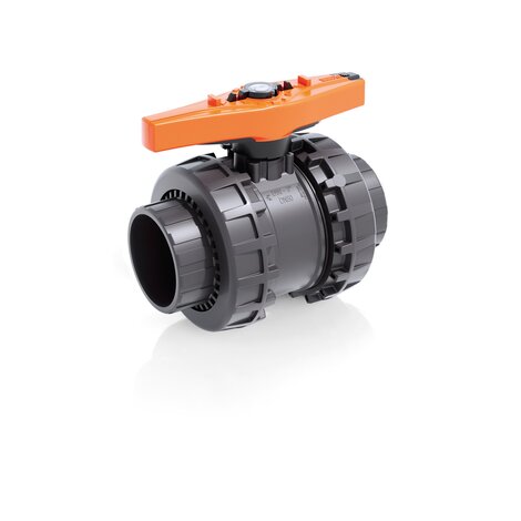 Render della valvola a sfera a 2 vie Easyfit VXELV - DN 65:100 in PVC-U