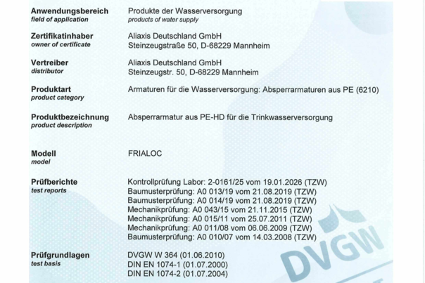 DVGW FRIALOC d 90 - d 180