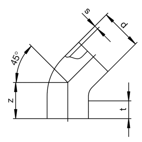 45° sewage bend (spigot fitting)