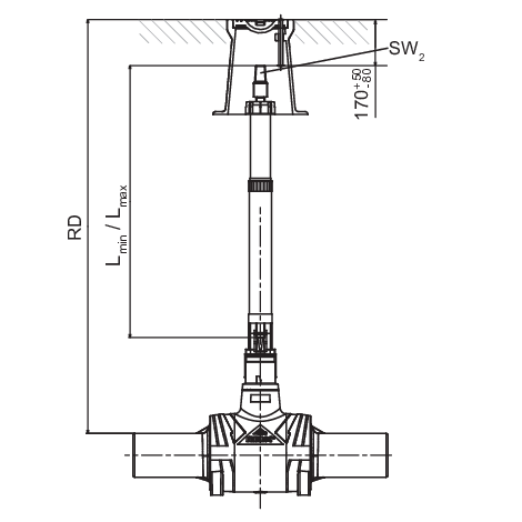 Tige de commande pour robinetterie d'arrêt FRIALOC