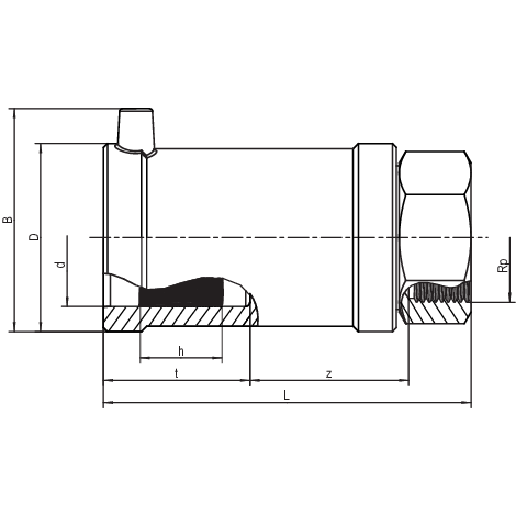 Übergangsstück PE-HD/Rotguss mit Innengewinde
