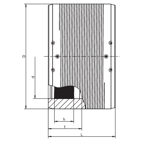 Muffe ohne Anschlag, SDR 7,4