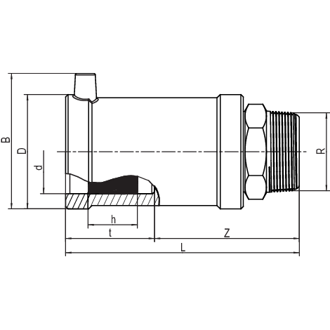 Übergangsstück PE-HD/Messing mit Außengewinde