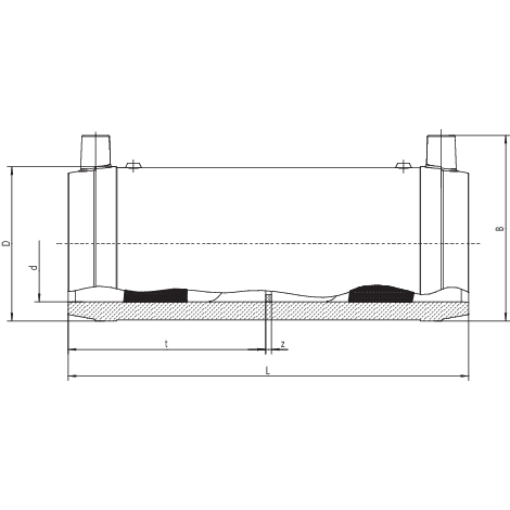 Langmuffe mit leicht entfernbarem Anschlag, SDR 11