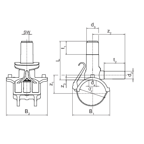 Raccord de prise de pression RED SNAP, SDR 11