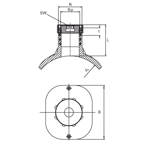Sperrblasenarmatur Top-Loading